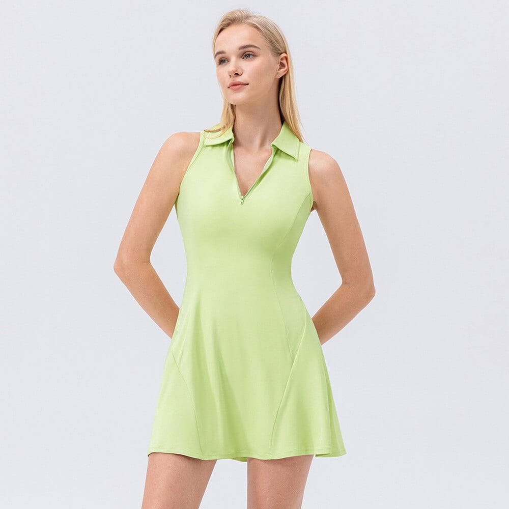 Women Tennis Dress Fitness Athletic Quick Dry Breathable Sports One Piece Dress
