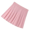 thumbnail image 1 of Women Tennis School Uniform High Waist Pleated Skirt Side Zipper Solid Color A Line Ruffle Short Skirts for Schoolgirl, 1 of 8