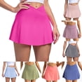 thumbnail image 1 of Women Tennis Skorts With Pockets High Waisted Athletic Shorts Golf Skorts Flowy Running Workout Shorts Green M, 1 of 7