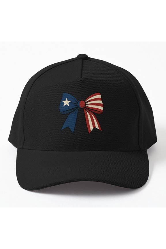 Women Texas Flag Bow Baseball Cap, American State Ribbon Graphic Design, Classic Hat