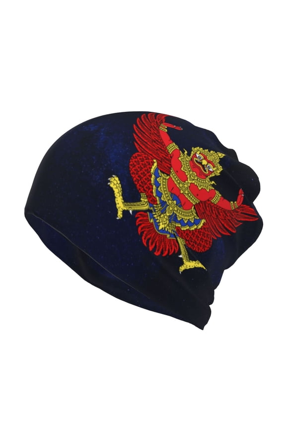 Women Thailand National Emblem Slouchy Beanie Hat Stretch Turban Hats Headwear Caps Baggy Skull Sleep Scarf