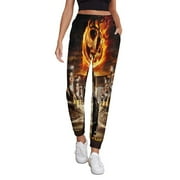 KUESCRU Women The Hunger Games Sports Jogger Pants Casual Graphic Trousers Sweatpants with Drawstring