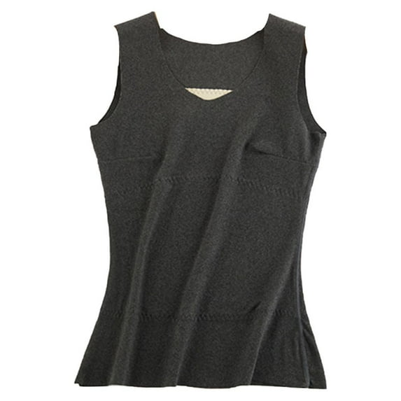 Women Thermal Tank Tops, Scoop Neck Fleece Camisole Sleeveless Underwear Warm Base Layer