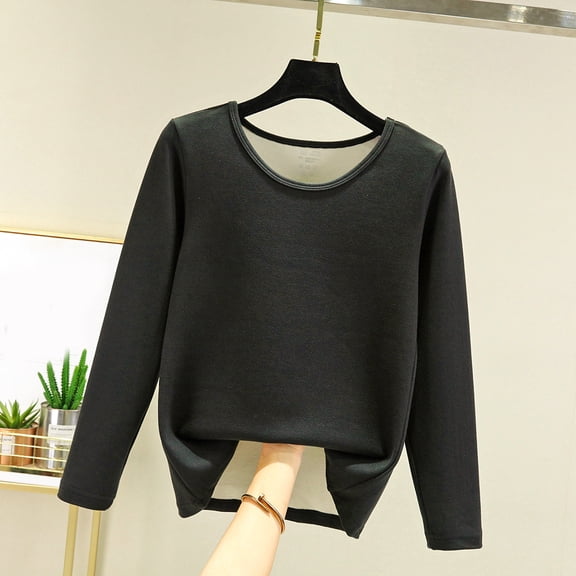 Women Thermal Top Long Sleeve Crew Neck Tops Womens Undershirts Fitted Tops Fall Fashion Womens Casual Tops