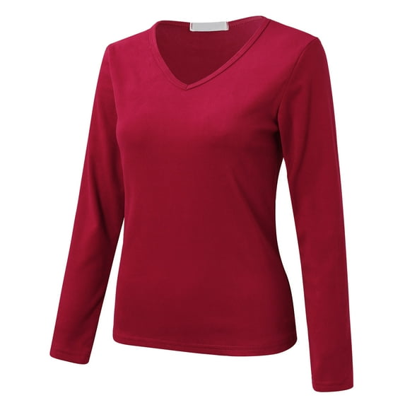Women Thermal Top Shirt Women Crew Neck Lined Thermal Thermal Underwear Slim Tops Long Sleeve Thermal Shirts Winter Tops