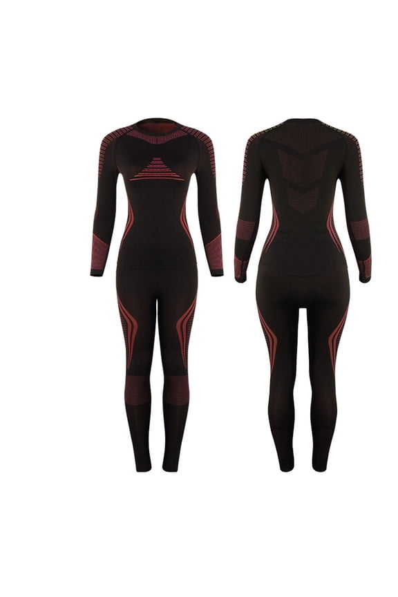 Women Thermal Underwear Set Ski Base Layers Women, Ladies Thermal Clothing & Leggings Quick Dry Thermal Underlayer Women Ladies Thermal Underwear Set Red L