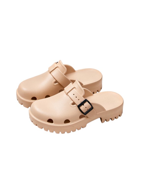 Women Thick Sole Closed Toe Slide Sandals Comfort Non Slip Casual Outdoor Clog Shoes