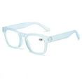 thumbnail image 1 of Women Thick Square Blue Clear Reading Glasses 1.50, Fashion Trendy Classic Candy Color Transparent HD Readers +1.50 Strength, 1 of 5