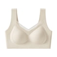 thumbnail image 1 of Women Thick Strap Bra Support Mesh V Neck Seamless Bra Comfy Casual Daily Tops, 1 of 6