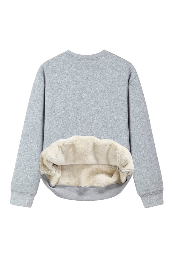 Women Thick Sweatshirt Lined Winter Velvet Warm O-neck Long Sleeve Underwear Tops Blouse Figs Jacket Women Warm Womens Sweaters Zipper Jacket Women Ling Coat plus Size Maternity Jacket Fitted Fall