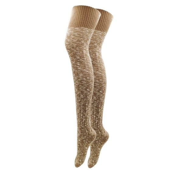 Women Thigh High Cotton Knitted Winter Boot Sock Vintage Warm Extra Long Leg Warmer Over The Knee High Stocking Ladies Socks Size 10-13 Womens Socks