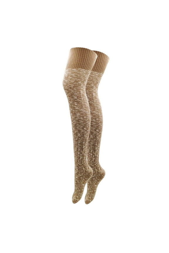 Women Thigh High Cotton Knitted Winter Boot Sock Vintage Warm Extra Long Leg Warmer Over The Knee High Stocking Ladies Socks Size 10-13 Womens Socks