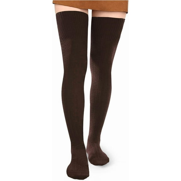 Women Thigh High Socks Extra Long Cotton Knit Warm Thick Tall Long Boot Stockings Leg Warmers