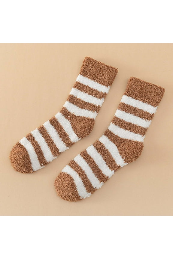 Women Thigh High Socks, Women's Thick Warm Wool Socks Floor Sleep Socks Mid-Tube Socks New Women's Athletic Socks Low Cut Style B-16 Khaki One Size