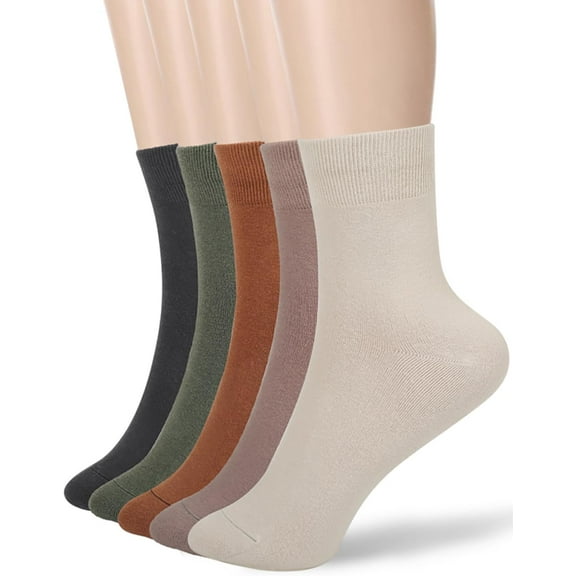 Women Thin Cotton Socks, Soft Cotton Bootie Socks Women Above Ankle Crew Socks 5-10 Pairs
