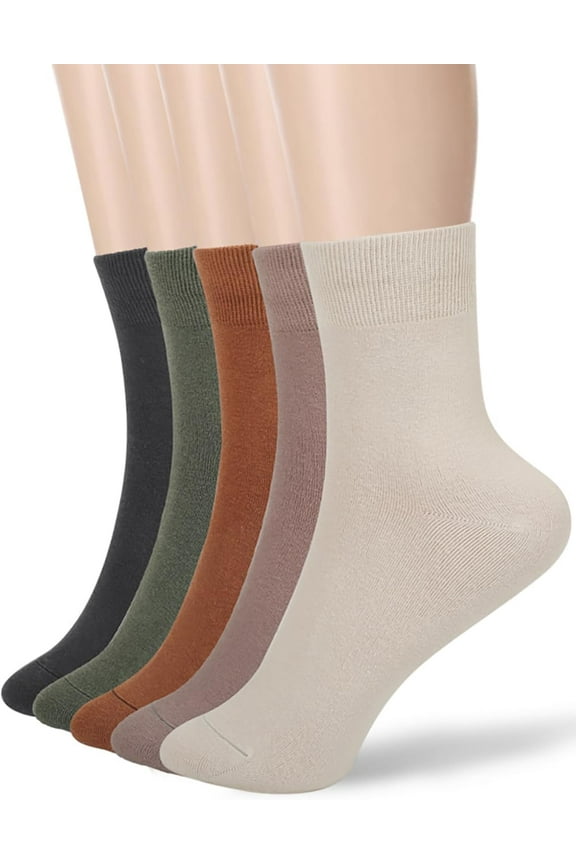 Women Thin Cotton Socks, Soft Cotton Bootie Socks Women Above Ankle Crew Socks 5-10 Pairs