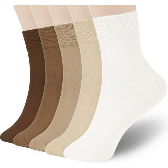 Women Thin Cotton Socks, Soft Cotton Bootie Socks Women Above Ankle Crew Socks 5-10 Pairs