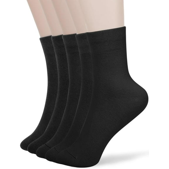 Women Thin Cotton Socks, Soft Cotton Bootie Socks Women Above Ankle Crew Socks 5-10 Pairs