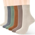 thumbnail image 1 of Women Thin Cotton Socks, Soft Cotton Bootie Socks Women Above Ankle Crew Socks (6-Pairs With gift box), 1 of 6