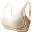 thumbnail image 1 of Women Thin Cup Not Underwire Padded Bras Side Gathered Underwear Breathable Wireless Push Up Full Coverage Brassiere, 1 of 9