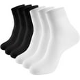 thumbnail image 1 of Women Thin Socks Bamboo Ankle Silky Quarter Anti Odor Casual Summer Socks 6 Pairs (Black/White, US Size 3-7), 1 of 6