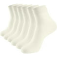 thumbnail image 1 of Women Thin Socks Bamboo Ankle Silky Quarter Anti Odor Casual Summer Socks 6 Pairs (Cream, US Size 3-7), 1 of 6