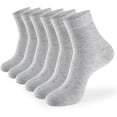 thumbnail image 1 of Women Thin Socks Bamboo Ankle Silky Quarter Anti Odor Casual Summer Socks 6 Pairs (Gray, US Size 8-11), 1 of 4