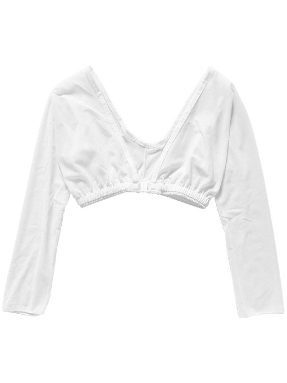 Women Thinner Slimmer Lightweight Armwear Wrap Crop Tops Base Shirt Blouse