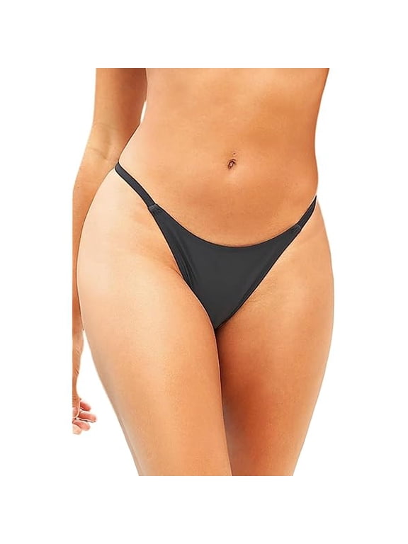 Women Thong Bikini Bottoms G String Sexy Low Waist Swimsuit Bottom Brazilian Cheeky Bathing Suit Bottoms