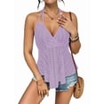 thumbnail image 1 of Women Tie Back Tank Tops Criss Deep V Neck Spaghetti Strap Backless Tanks Going Out M, 1 of 9