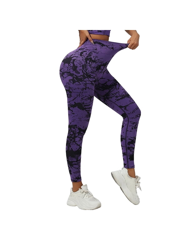Women Tie Dye High Waisted Butt Lifting Leggings Tummy Control Squat Proof Yoga Pants Soft Stretch Quick Dry Workout Running Athletic Gym Pants