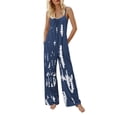 thumbnail image 1 of Women Tie Dye Wide Leg Jumpsuit Sleeveless V Back Casual Loose Summer Outfit, 1 of 5