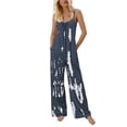 thumbnail image 1 of Women Tie Dye Wide Leg Jumpsuit Sleeveless V Back Casual Loose Summer Outfit, 1 of 5