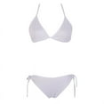 thumbnail image 1 of Women Tie Side Bottom Padded Top Triangle Bikini String Bathing Suit Two Piece Swimsuit, 1 of 1