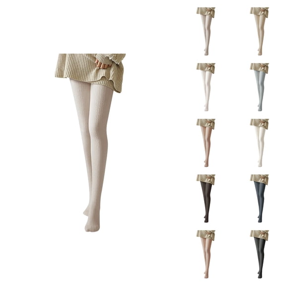 Women Tights 2026 Fall Winter Cute Cable Knit Soft Stockings Leggings Pantyhose Opaque Tights