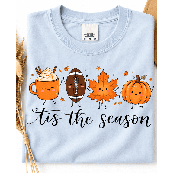 Women Tis the Season Graphic Football T Shirt, Football Shirt for Women, Game Day Shirt, Football Season Tee, Football Fan Gift
