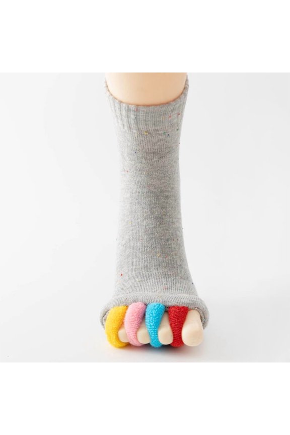 Women Toe Separator Yoga Socks, Five-Toe Open Toe Socks for Foot Alignment and Comfort, Breathable Non-Slip Foot Care Socks for Yoga & Daily Use
