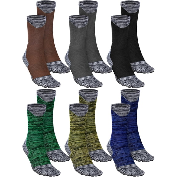 Women Toe Socks Cotton Crew Breathable Socks with Toes for Women Men Athletic Running