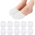 thumbnail image 1 of Women Toe Topper Half Socks 5 pairs Low Cut Soft Cotton Elastic Socks, 1 of 6