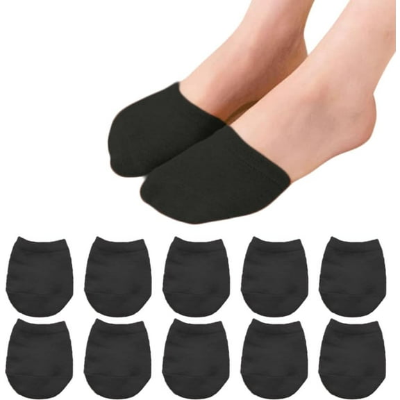 Women Toe Topper Half Socks 5 pairs Low Cut Soft Cotton Elastic Socks