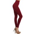 thumbnail image 1 of Women Tommy Control Super High Waist Leggings w/5½" Waistband Workout Yoga Pants - (Burgundy), 1 of 5