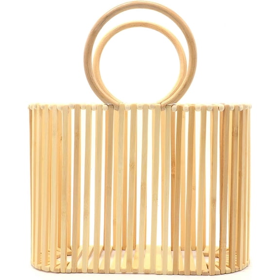 Women Top Handle Handbags Bamboo Purses Tote