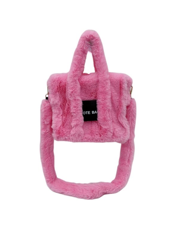 Large Capacity Crossbody Bag for Women Plush Shoulder Bag Autumn Winter Handbags and Purses Female Messenger Bag