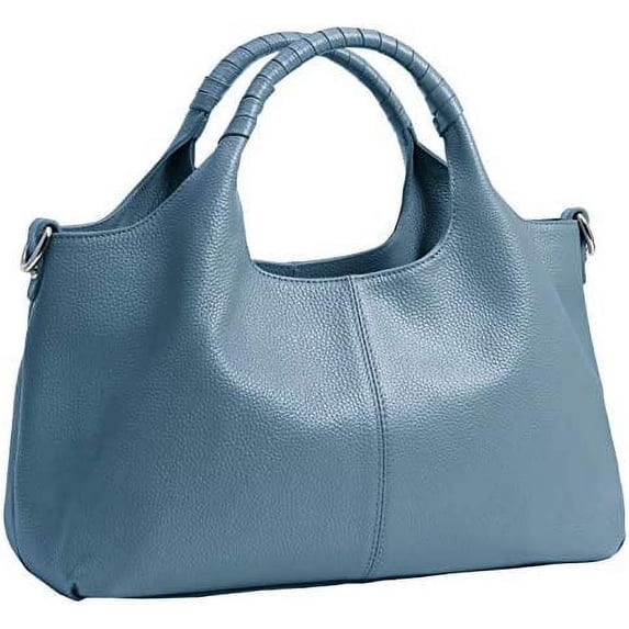 Women Top Handle Satchels Leather Handbags Large Capacity Work Tote Shoulder Crossbody Bags,Sky Blue