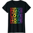 thumbnail image 1 of Women Top Kindness Equality Love LGBTQ Rainbow Flag Pride Ally Casual T-Shirt, 1 of 3