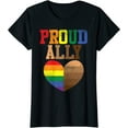 thumbnail image 1 of Women Top Proud Ally Rainbow Black Pride Heart Love Equality LGBT Gift T-Shirt, 1 of 3