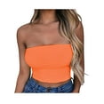 thumbnail image 1 of Women Top Shirt Solid Color Slim Off Shoulder Crop Tank Top Summer Hot Camisole, 1 of 8