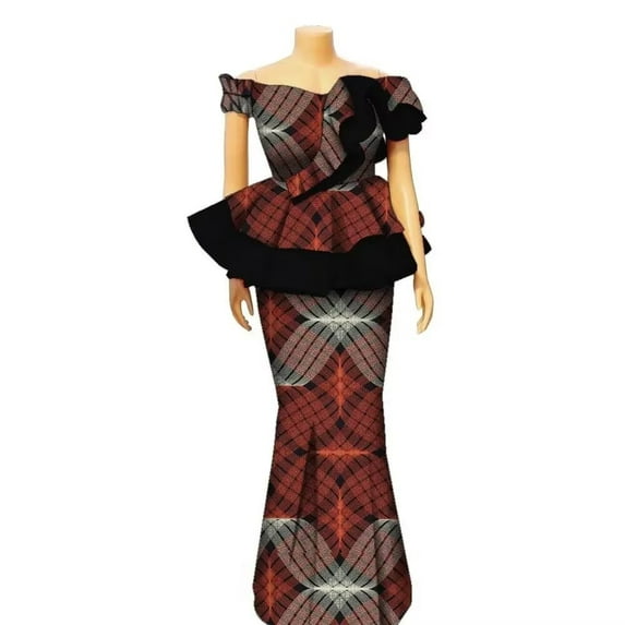 Women Top Skirts Set African Clothes O-neck Half Sleeve Dashiki Blouse Tops and Skirts Long Dress African Outfit
