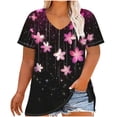 thumbnail image 1 of Women Top Summer Women V Neck Tshirt Graphic Floral Print Tee Shirts Plus Size Tee Shirts Dressy Casual Shirts, 1 of 5