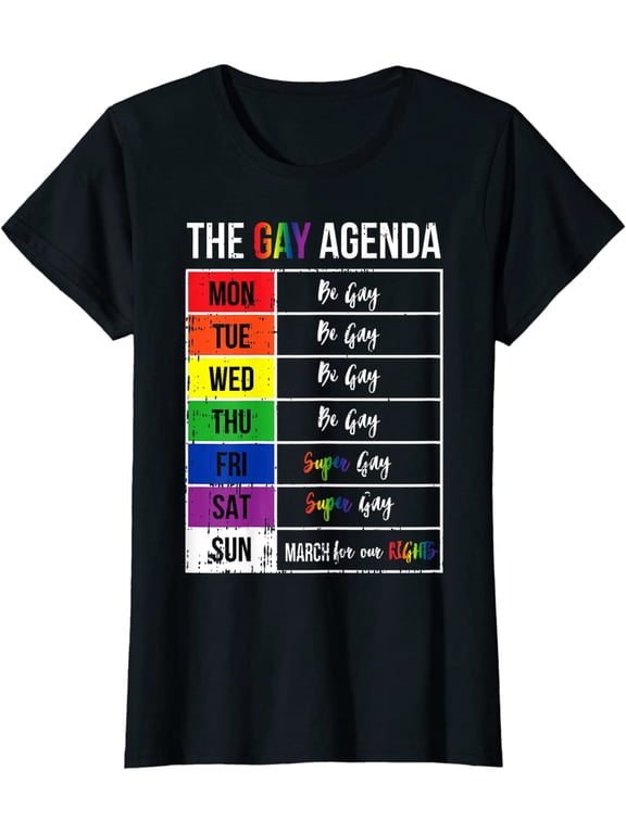 Women Top Super Agenda Pride Flag LGBTQ Inspirational LGBT Gift Casual T-Shirt